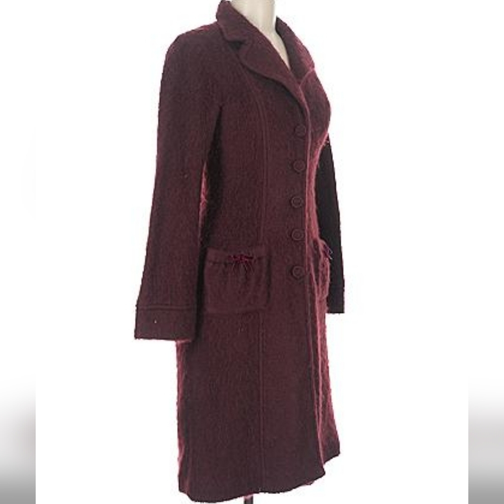 ON HOLD LZepore Vtg Burgundy Mohair Wool Designer Streamlined Luxery Coat